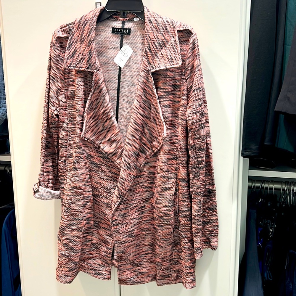 Multicolor, open front, light jacket